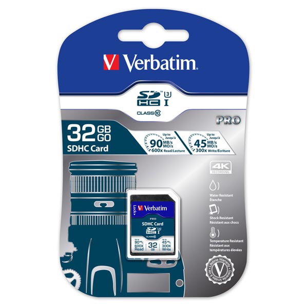 Verbatim Karta pamięci Secure Digital Card Pro U3 32GB SDHC 47021 UHS I U3 Class 10 V30