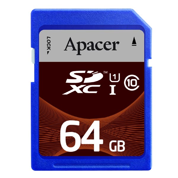 Apacer Karta pamięci Secure Digital Card 64GB SDXC AP64GSDXC10U1 R UHS I U1 Class 10