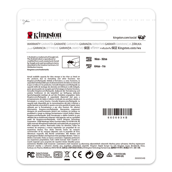 Kingston karta Canvas Select Plus 64GB micro SDXC SDCS2 64GB UHS I U1 Class 10 z adapterm A1 - obrazek 4