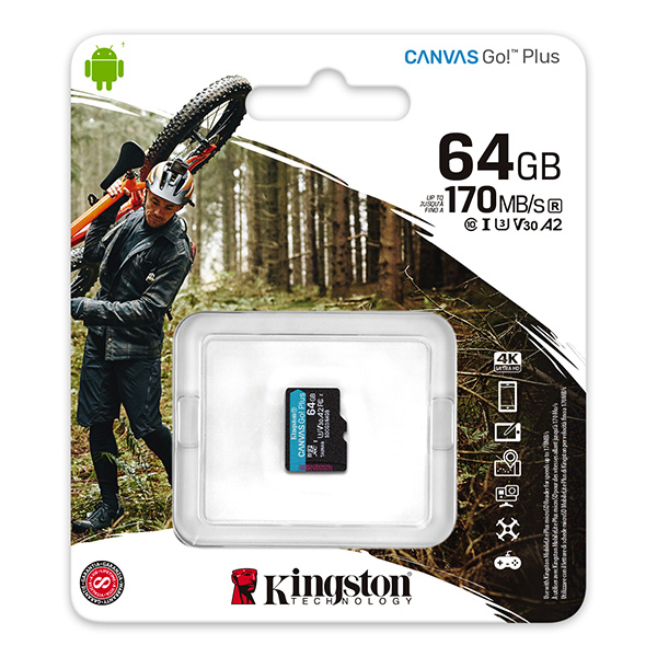 Kingston karta pamięci Canvas Go Plus 64GB micro SDXC SDCG3 64GBSP UHS I U3 A2 V30 - obrazek 3