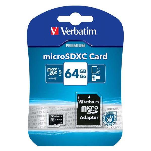 Verbatim Karta pamięci Micro Secure Digital Card Pro U3 64GB micro SDXC 47042 UHS I U1 Class 10 z adapterm