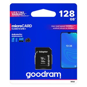 Goodram Karta pamięci Micro Secure Digital Card 128GB micro SDXC M1AA 1280R12 UHS I U1 Class 10 z adapterm