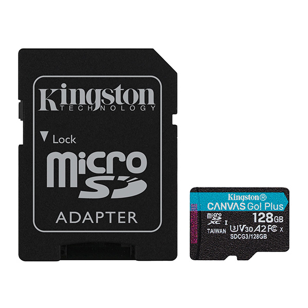 Kingston karta pamięci Canvas Go Plus 128GB micro SDXC SDCG3 128GB UHS I U3 z adapterm A2 V30