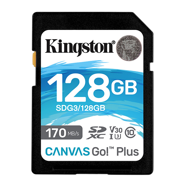 Kingston karta pamięci Canvas Go Plus 128GB SDXC SDG3 128GB UHS I U3 Class 10 V30