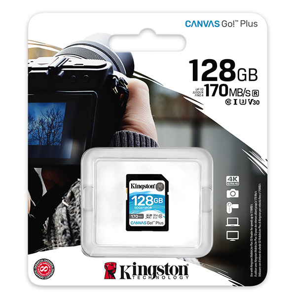 Kingston karta pamięci Canvas Go Plus 128GB SDXC SDG3 128GB UHS I U3 Class 10 V30 - obrazek 3