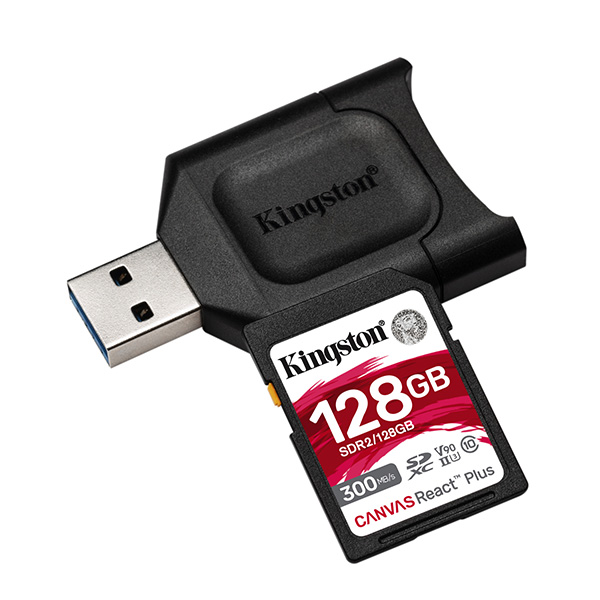 Kingston Karta pamięci Canvas React Plus V90 128GB SDXC MLPR2 128GB UHS II U3 zawiera czytnik MobileLite Plus SD Reader USB - obrazek 2