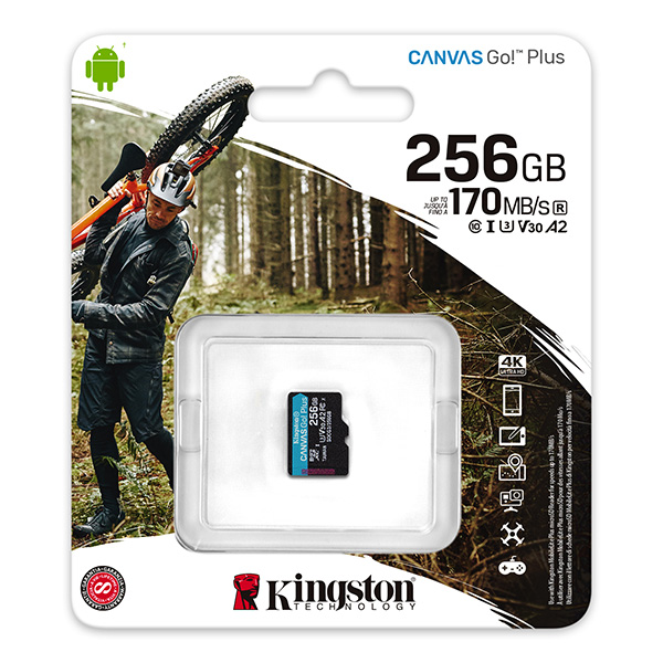 Kingston karta pamięci Canvas Go Plus 256GB micro SDXC SDCG3 256GBSP UHS I U3 A2 V30 - obrazek 3