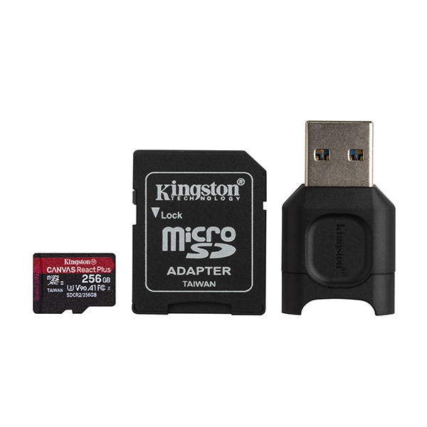 Kingston karta pamięci Canvas React Plus 256GB micro SDXC MLPMR2 256GB UHS II U3 z adapterm A1 V90