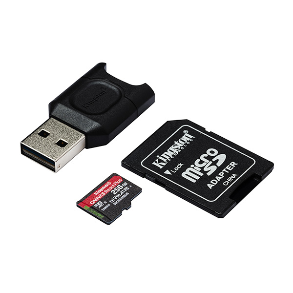 Kingston karta pamięci Canvas React Plus 256GB micro SDXC MLPMR2 256GB UHS II U3 z adapterm A1 V90 - obrazek 2