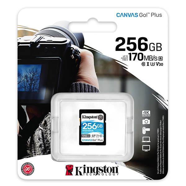Kingston karta pamięci Canvas Go Plus 256GB SDXC SDG3 256GB UHS I U3 Class 10 V30 - obrazek 3