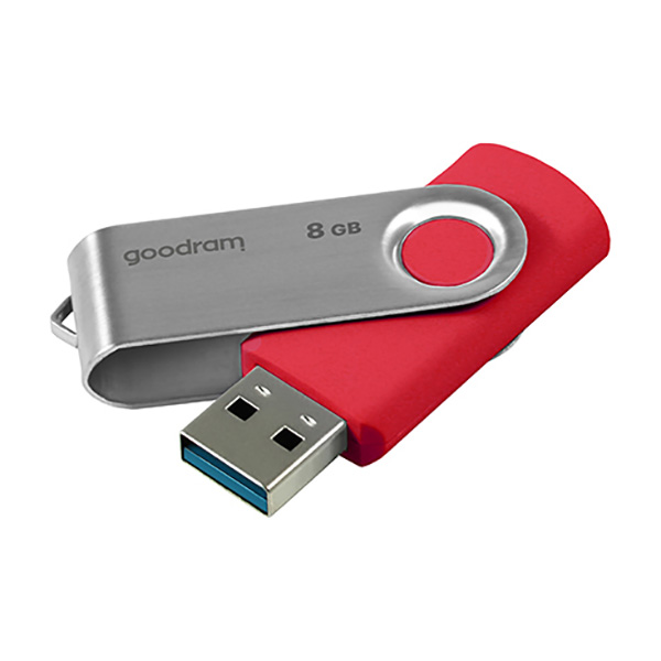 Goodram USB flash disk USB 3.0 3.2 Gen 1 8GB UTS3 czerwony UTS3 0080R0R11 USB A z obrotową osłoną - obrazek 3