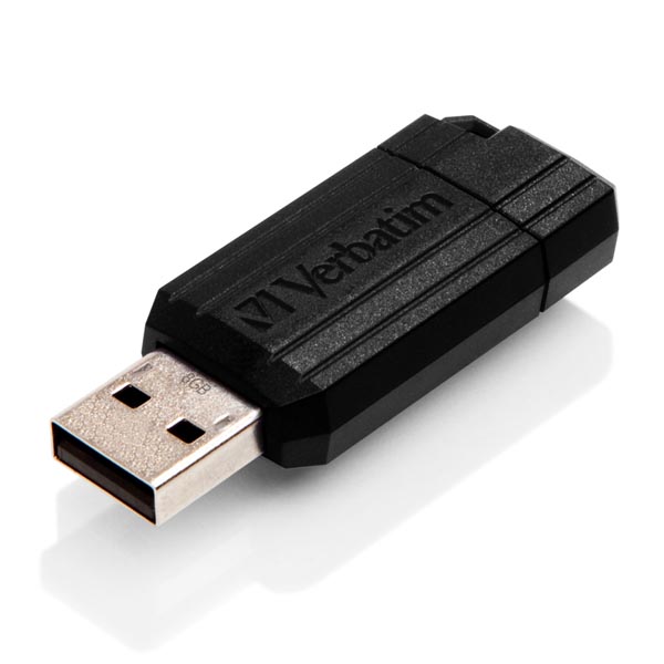 Verbatim USB flash disk USB 2.0 8GB PinStripe Store N Go czarny 49062 USB A z wysuwanym złączem - obrazek 4