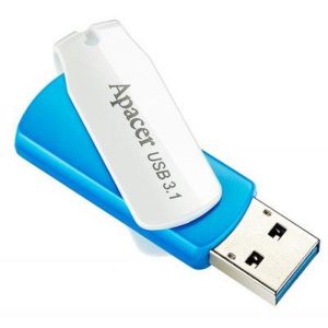 Apacer USB flash disk USB 3.0 3.2 Gen 1 16GB AH357 niebieski AP16GAH357U 1 USB A z obrotową osłoną