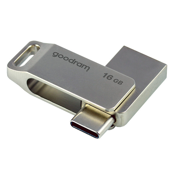 Goodram USB flash disk USB 3.0 3.2 Gen 1 16GB ODA3 srebrny ODA3 0160S0R11 USB A USB C z obrotową osłoną - obrazek 4