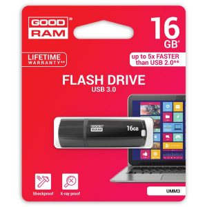 Goodram USB flash disk USB 3.0 3.2 Gen 1 16GB UMM3 czarny UMM3 0160K0R11 USB A z osłoną