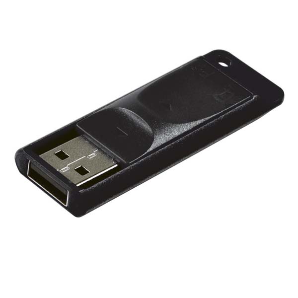 Verbatim USB flash disk USB 2.0 16GB Slider Store N Go czarny 98696 USB A z wysuwanym złączem - obrazek 2