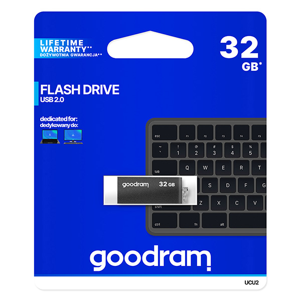 Goodram USB flash disk USB 2.0 32GB UCU2 czarny UCU2 0320K0R11 USB A z obrotową osłoną