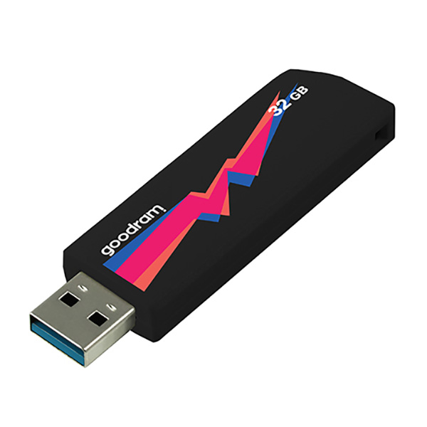 Goodram USB flash disk USB 3.0 3.2 Gen 1 32GB UCL3 czarny UCL3 0320K0R11 USB A z wysuwanym złączem - obrazek 2