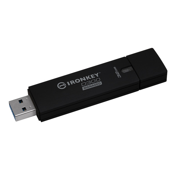 Kingston USB flash disk USB 3.0 3.2 Gen 1 32GB IronKey Managed D300SM czarny IKD300S 32GB USB A szyfrowanie XTS AES 256 b - obrazek 4