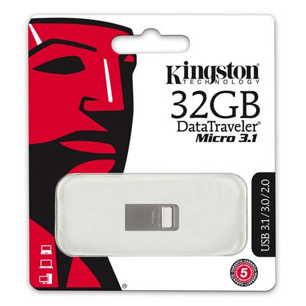 Kingston USB flash disk USB 3.0 3.2 Gen 1 32GB DataTraveler Micro srebrny DTMC3 32GB USB A