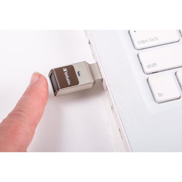 Verbatim USB flash disk USB 3.0 3.2 Gen 1 32GB Fingerprint Secure czarny 49337 USB A czytnik linii papilarnych AES 256 b - obrazek 4