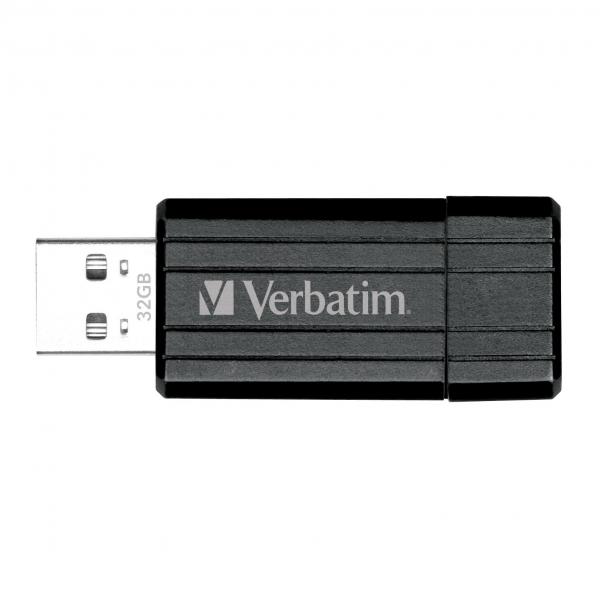 Verbatim USB flash disk USB 2.0 32GB PinStripe Store N Go czarny 49064 USB A z wysuwanym złączem - obrazek 2
