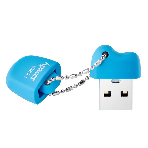 Apacer USB flash disk USB 3.0 3.2 Gen 1 64GB AH159 niebieski AP64GAH159U 1 USB A z osłoną - obrazek 2