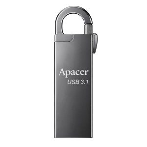 Apacer USB flash disk USB 3.0 3.2 Gen 1 64GB AH15A srebrny AP64GAH15AA 1 USB A z karabinkiem