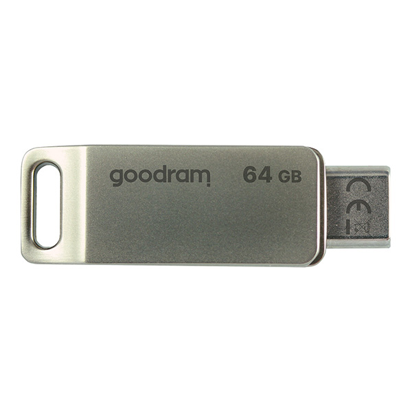Goodram USB flash disk USB 3.0 3.2 Gen 1 64GB ODA3 srebrny ODA3 0640S0R11 USB A USB C z obrotową osłoną - obrazek 2