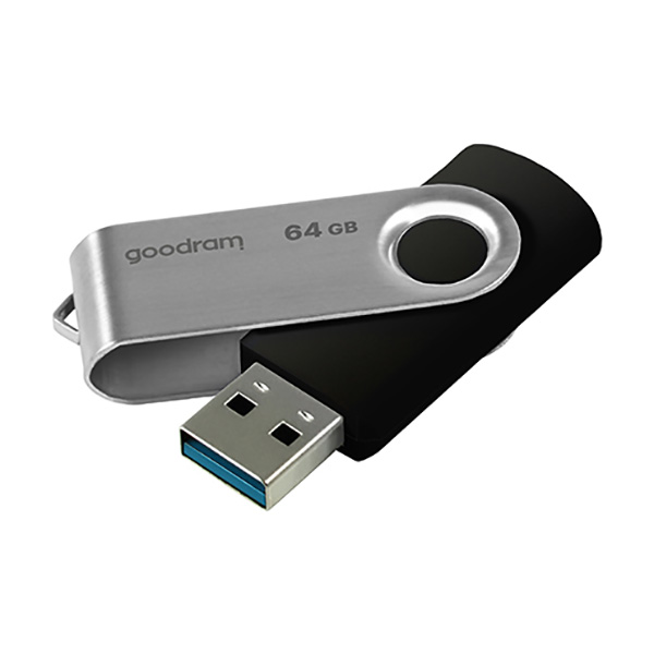Goodram USB flash disk USB 3.0 3.2 Gen 1 64GB UTS3 czarny UTS3 0640K0R11 USB A z obrotową osłoną - obrazek 3