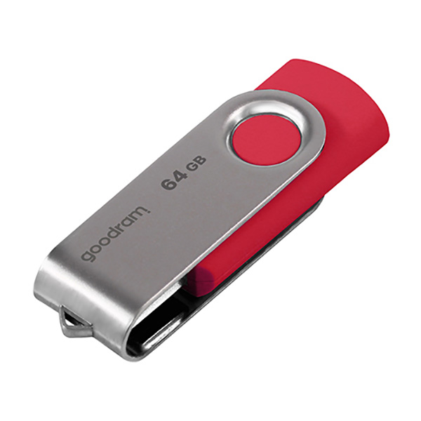 Goodram USB flash disk USB 3.0 3.2 Gen 1 64GB UTS3 czerwony UTS3 0640R0R11 USB A z obrotową osłoną - obrazek 2
