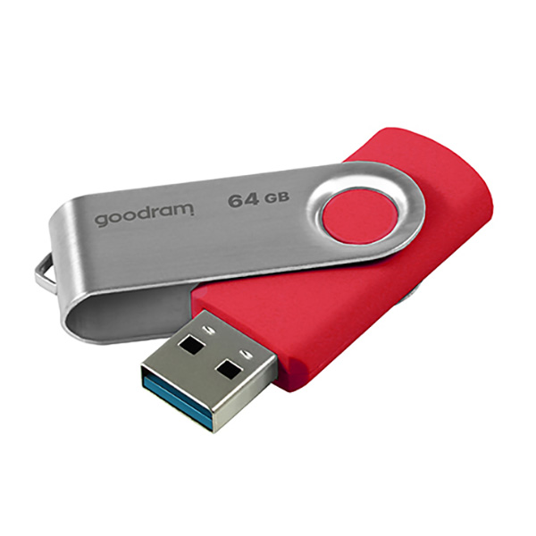 Goodram USB flash disk USB 3.0 3.2 Gen 1 64GB UTS3 czerwony UTS3 0640R0R11 USB A z obrotową osłoną - obrazek 3