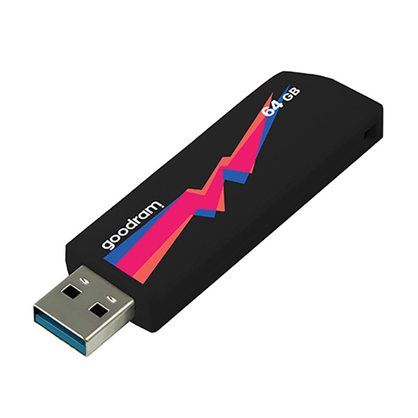 Goodram USB flash disk USB 3.0 3.2 Gen 1 64GB UCL3 czarny UCL3 0640K0R11 USB A z wysuwanym złączem - obrazek 2
