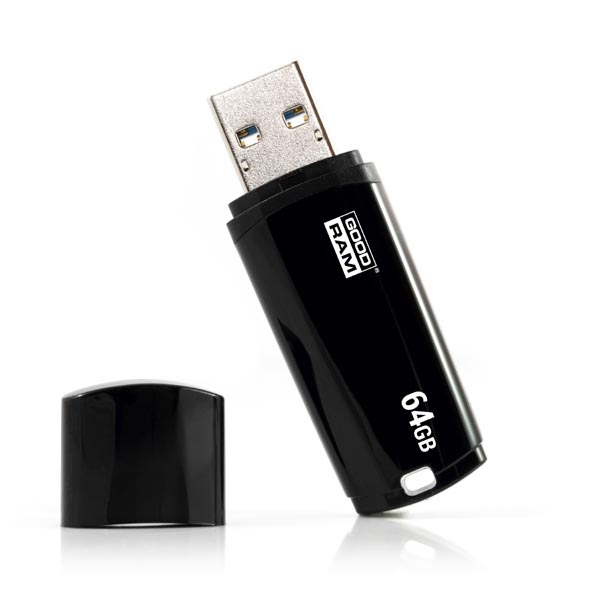 Goodram USB flash disk USB 3.0 3.2 Gen 1 64GB UMM3 czarny UMM3 0640K0R11 USB A z osłoną - obrazek 2