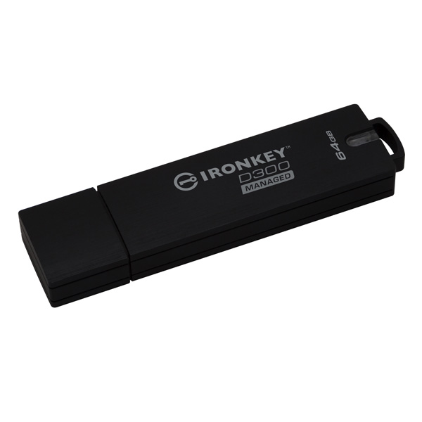 Kingston USB flash disk USB 3.0 3.2 Gen 1 64GB IronKey Managed D300SM czarny IKD300S 64GB USB A szyfrowanie XTS AES 256 b - obrazek 3