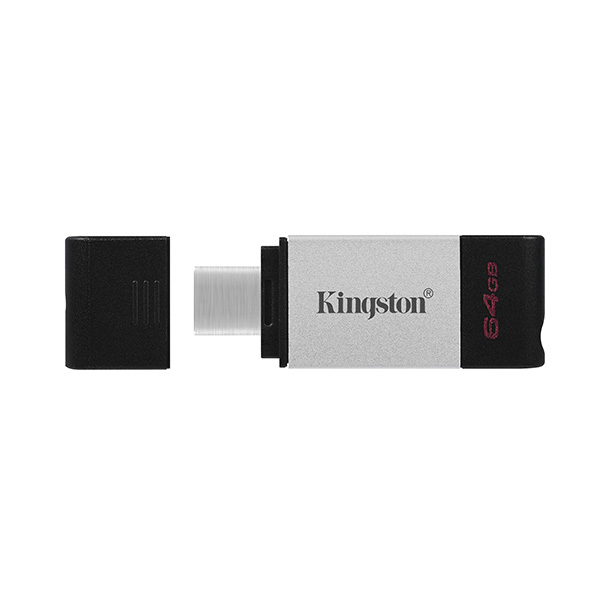 Kingston USB flash disk USB 3.0 3.2 Gen 1 64GB DataTraveler 80 czarny DT80 64GB USB C - obrazek 2