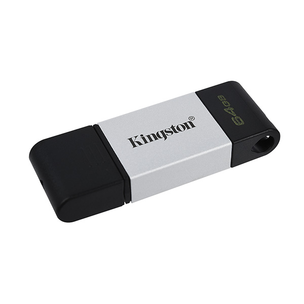 Kingston USB flash disk USB 3.0 3.2 Gen 1 64GB DataTraveler 80 czarny DT80 64GB USB C - obrazek 3