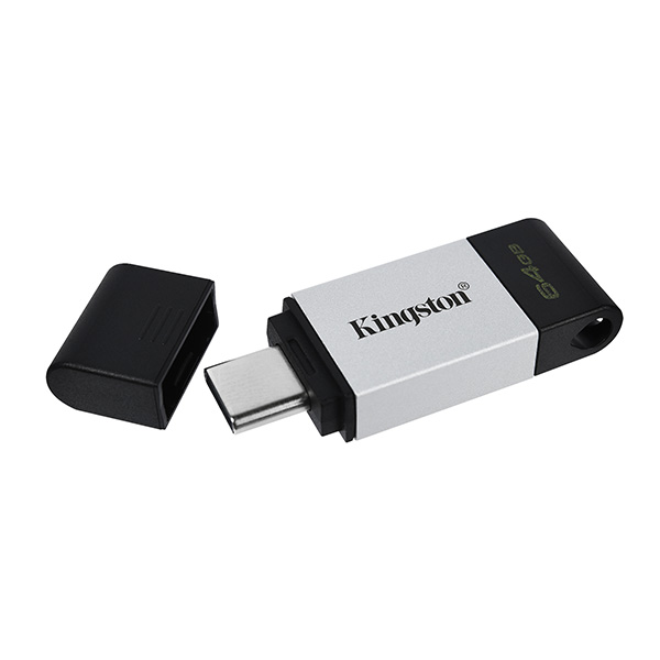 Kingston USB flash disk USB 3.0 3.2 Gen 1 64GB DataTraveler 80 czarny DT80 64GB USB C - obrazek 4