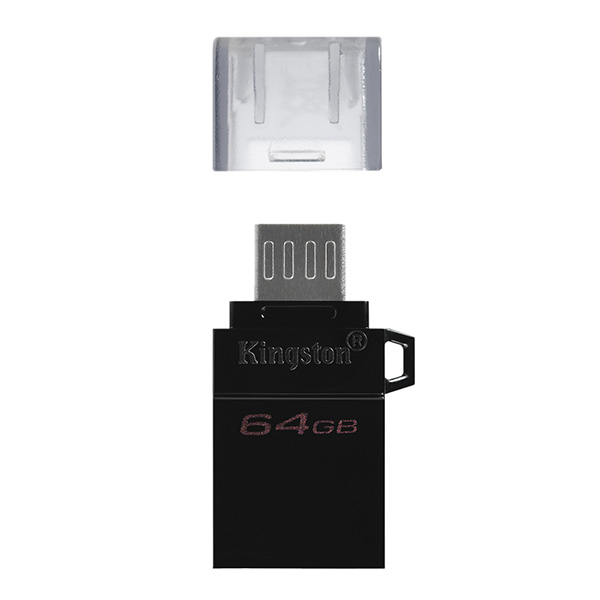 Kingston USB flash disk OTG USB 3.0 3.2 Gen 1 64GB Data Traveler microDuo3 G2 czarny DTDUO3G2 64GB USB A USB Micro B - obrazek 2