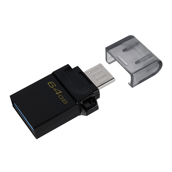 Kingston USB flash disk OTG USB 3.0 3.2 Gen 1 64GB Data Traveler microDuo3 G2 czarny DTDUO3G2 64GB USB A USB Micro B - obrazek 4
