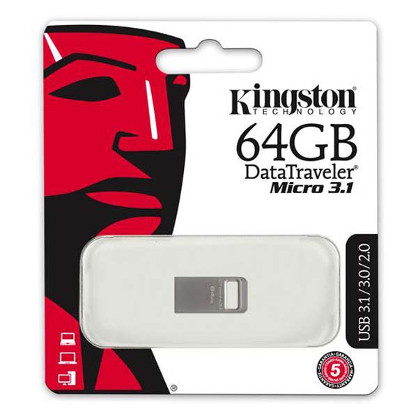 Kingston USB flash disk USB 3.0 3.2 Gen 1 64GB DataTraveler Micro srebrny DTMC3 64GB USB A