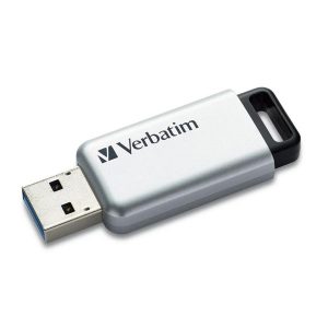Verbatim USB flash disk USB 3.0 3.2 Gen 1 64GB Secure Pro srebrny 98666 USB A szyfrowanie AES 256 bit wysuwane złącze