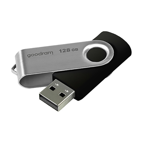 Goodram USB flash disk USB 2.0 128GB UTS2 czarny UTS2 1280K0R11 USB A z obrotową osłoną - obrazek 3