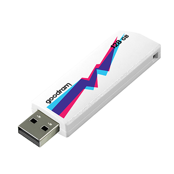 Goodram USB flash disk USB 2.0 128GB UCL2 biały UCL2 1280W0R11 USB A wysuwane złącze - obrazek 2