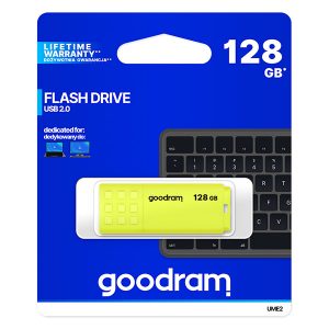 Goodram USB flash disk USB 2.0 128GB UME2 żołty UME2 1280Y0R11 USB A z osłoną