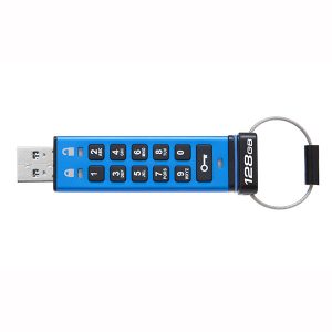 Kingston USB flash disk USB 3.0 3.2 Gen 1 128GB Data Traveler 2000 niebieski DT2000 128GB USB A XTS AES 256 bitowe szyfr.