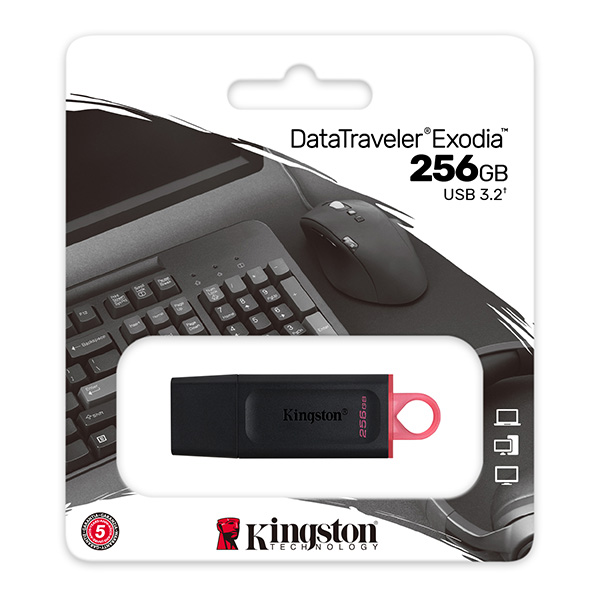 Kingston USB flash disk USB 3.0 3.2 Gen 1 256GB DataTraveler Exodia czarny DTX 256GB USB A z osłoną