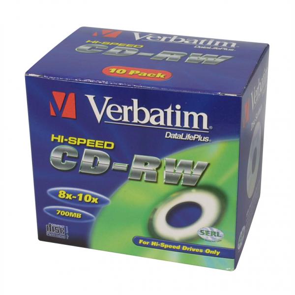 Verbatim CD RW 43167 SERL High Speed Colour 5 pack 700MB 12x 80min. 12cm bez możliwości nadruku slim box do archiwizacji - obrazek 2