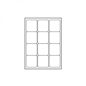 Logo etykiety 66mm x 70mm A4 matowe białe 12 etykiety 140g m2 pakowany po 25 szt. do drukarek atramentowych i laserowych