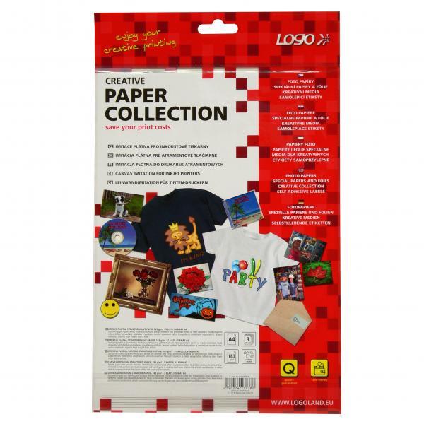 Logo Artist Canvas PRO imitacja płotna połysk biały A4 183 g m2 2800dpi 3 arkusze do drukarek atramentowych L